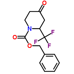 4-氧代-2-三氟甲基-1-哌啶羧酸苯基甲酯结构式