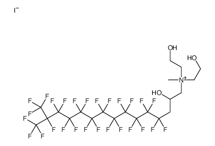 bis(2-hydroxyethyl)-methyl-[4,4,5,5,6,6,7,7,8,8,9,9,10,10,11,11,12,12,13,13,14,15,15,15-tetracosafluoro-2-hydroxy-14-(trifluoromethyl)pentadecyl]azanium,iodide Structure