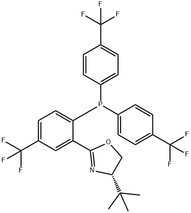 (4S)-2-[2-[Bis[4-(trifluoromethyl)phenyl]phosphino]-5-(trifluoromethyl)phenyl]-4-tert-butyl-4,5-dihydrooxazole Structure