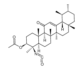 3-β-acetoxy-4-β-isocyanato-11-keto-24-norurs-12-ene结构式