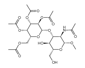 methyl O-(2,3,4,6-tetra-O-acetyl-β-D-galactopyranosyl)-(1[*]3)-2-acetamido-2-deoxy-β-D-glucopyranoside Structure