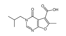 3,4-二氢-6-甲基-3-(2-甲基丙基)-4-氧代呋喃并[2,3-d]嘧啶-5-甲酸结构式