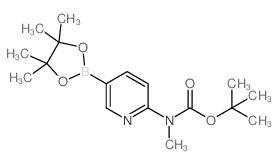 甲基(5-(4,4,5,5-四甲基-1,3,2-二氧硼杂环戊烷-2-基)吡啶-2-基)氨基甲酸叔丁酯结构式