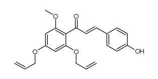 (2E)-1-[2-methoxy-4,6-bis(2-propenyloxy)phenyl]-3-(4-hydroxyphenyl)-2-propen-1-one Structure