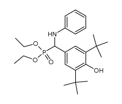 O,O'-diethyl(4-hydroxy-3,5-di-tert-butyl-α-phenylaminobenzyl)phosphonate Structure