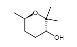 trans-(3R,6R)-Tetrahydro-2,2,6-trimethyl-2H-pyran-3-ol结构式