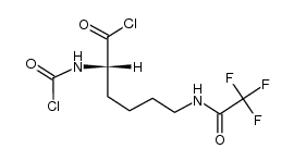 (S)-2-((chlorocarbonyl)amino)-6-(2,2,2-trifluoroacetamido)hexanoyl chloride结构式