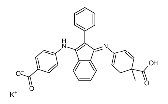 potassium,4-[[3-(4-carboxyanilino)-2-phenylinden-1-ylidene]amino]-1-methylcyclohexa-2,4-diene-1-carboxylate Structure