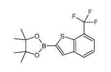 4,4,5,5-tetramethyl-2-(7-(trifluoromethyl)benzo[b]thiophen-2-yl)-1,3,2-dioxaborolane结构式