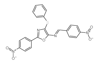 1-(4-nitrophenyl)-N-[2-(4-nitrophenyl)-4-phenylsulfanyl-1,3-oxazol-5-yl]methanimine Structure