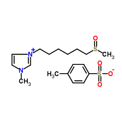 1-甲基-3-[6-(甲基亚磺酰基)己基]咪唑对甲苯磺酰盐结构式