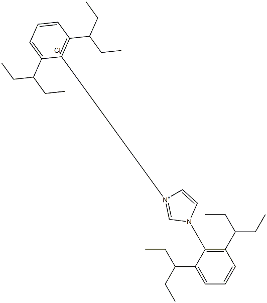 1,3-双(2,6-二(1-乙基丙基)苯基)氯化4,5-二氢咪唑结构式