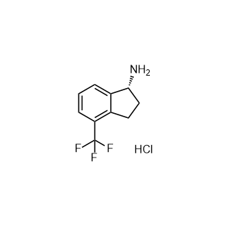 (R)-4-(三氟甲基)-2,3-二氢-1H-茚-1-胺盐酸盐结构式