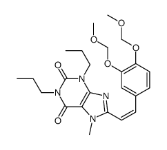 1H-Purine-2,6-dione, 3,7-dihydro-8-(2-(3,4-bis(methoxymethoxy)phenyl)e thenyl)-1,3-dipropyl-7-methyl-, (E)- structure