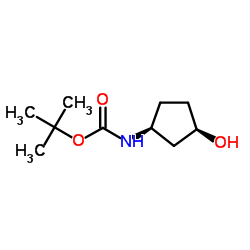[(1S,3R)-3-羟基环戊基]氨基甲酸叔丁酯结构式