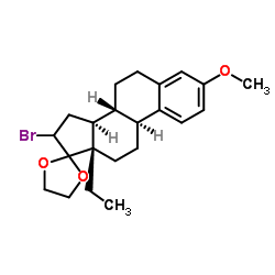 16-Bromo-13-ethyl-3-Methoxygona-1,3,5(10)-trien-17-one Cyclic 1,2-Ethanediyl Acetal结构式