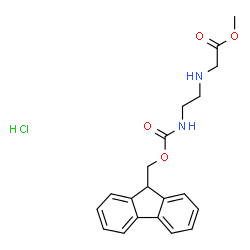N-(2-FMOC-氨乙基)甘氨酸甲酯盐酸盐结构式