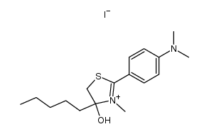 2-(4-dimethylamino-phenyl)-4-hydroxy-3-methyl-4-pentyl-4,5-dihydro-thiazolium, iodide Structure