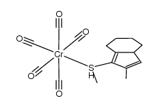 pentacarbonyl(2-methyl-1-methylthio-4,5,6,7-tetrahydro-3aH-indene-S)chromium结构式