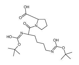 (S)-1-((S)-2,6-双((叔丁氧基羰基)氨基)己酰基)吡咯烷-2-羧酸结构式