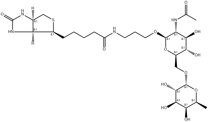 Fucα(1-6)GlcNAc-β-丙氨基-生物素结构式