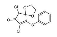 6,8-dichloro-9-phenylsulfanyl-1,4-dioxaspiro[4.4]non-8-en-7-one结构式