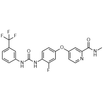 4-(3-氟-4-(3-(3-(三氟甲基)苯基)脲基)苯氧基)-N-甲基吡啶酰胺结构式