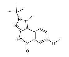 2-[3,5-Dimethyl-1-(2-methyl-2-propanyl)-1H-pyrazol-4-yl]-5-methox ybenzoic acid结构式