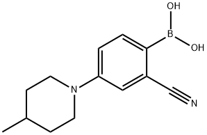 2-Cyano-4-(4-methylpiperidin-1-yl)phenylboronic acid结构式