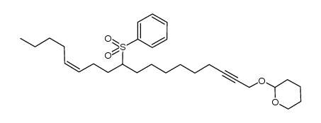 (Z)-2-((10-(phenylsulfonyl)octadec-13-en-2-yn-1-yl)oxy)tetrahydro-2H-pyran结构式
