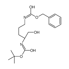 ((R)-4-tert-Butoxycarbonylamino-5-hydroxy-pentyl)-carbamic acid benzyl ester结构式