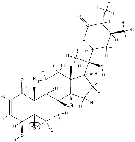 (20R,25R)-5,6β-Epoxy-4β,20,22-trihydroxy-1-oxo-5β-ergost-2-en-26-oic acid δ-lactone结构式