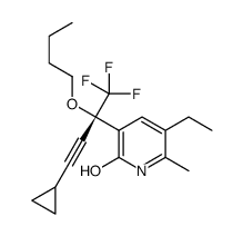 3-[(2S)-2-butoxy-4-cyclopropyl-1,1,1-trifluorobut-3-yn-2-yl]-5-ethyl-6-methyl-1H-pyridin-2-one Structure