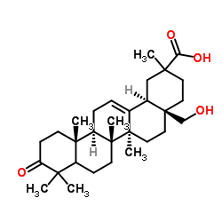 28-Hydroxy-3-oxoolean-12-en-29-oic acid structure
