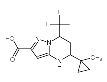 5-(1-甲基环丙基)-7-三氟甲基-4,5,6,7-四氢吡唑并[1,5-a]嘧啶-2-羧酸结构式