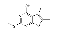 5,6-dimethyl-2-methylsulfanyl-3H-thieno[2,3-d]pyrimidin-4-one结构式