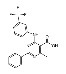 4-methyl-2-phenyl-6-{[3-(trifluoromethyl)phenyl]amino}pyrimidine-5-carboxylic acid Structure