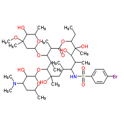 (9S)-9-[[(4-Bromophenyl)sulfonyl]amino]-9-deoxoerythromycin Structure