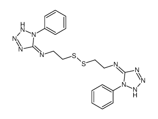 1-phenyl-N-[2-[2-[(1-phenyltetrazol-5-yl)amino]ethyldisulfanyl]ethyl]tetrazol-5-amine结构式