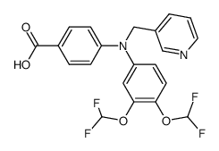 4-[[3,4-bis(difluoromethoxy)phenyl](pyridin-3-ylmethyl)amino]benzoic acid结构式