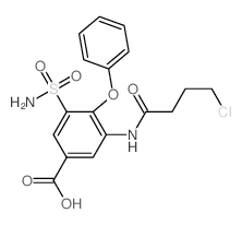 Benzoicacid, 3-(aminosulfonyl)-5-[(4-chloro-1-oxobutyl)amino]-4-phenoxy-结构式