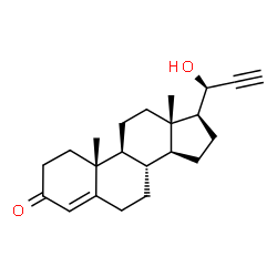 17 beta-((1R)-1-hydroxy-2-propynyl)androst-4-en-3-one结构式