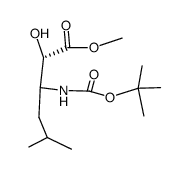 methyl (2S)-3-((tert-butoxycarbonyl)amino)-2-hydroxy-5-methylhexanoate结构式