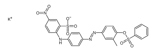 potassium 2-[[4-[[3-methyl-4-[(phenylsulphonyl)oxy]phenyl]azo]phenyl]amino]-5-nitrobenzenesulphonate structure