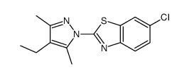 6-chloro-2-(4-ethyl-3,5-dimethylpyrazol-1-yl)-1,3-benzothiazole Structure