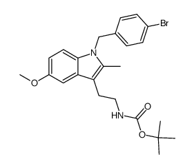 N-{2-[1-(4-bromobenzyl)-5-methoxy-2-methyl-1H-indol-3-yl]ethyl}carbamic acid tert-butyl ester Structure