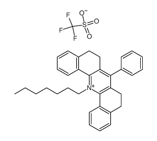 N-n-heptyl-5,6,8,9-tetrahydro-7-phenyldibenz[c,h]acridinium trifluoromethanesulfonate Structure