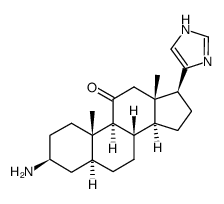 3β-amino-17β-(4'-imidazolyl)-5α-androstan-11-one结构式