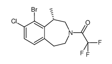 (S)-N-trifluoroacetyl-9-bromo-8-chloro-1-methyl-2,3,4,5-tetrahydro-1H-3-benzazepine Structure