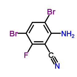 2-Amino-3,5-dibromo-6-fluorobenzonitrile structure
